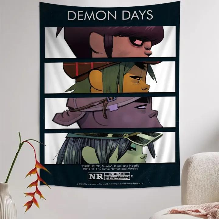 Retro Music Gorillaz Good Quality Anime Tapestry Hanging Tarot Hippie Wall Rugs Dorm Wall Hanging Sheets