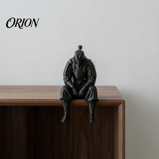 Handcrafted Warrior Statues 3D Printed Contemplative Figurine, Seated Edge Sitting Statue, Collectible Figurines Desktop Ornament for Home Office