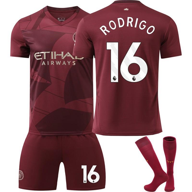 2425 Manchester City Jersey No. 9 Harland 17 De Braunet 10 Gralish Second Away Football Set