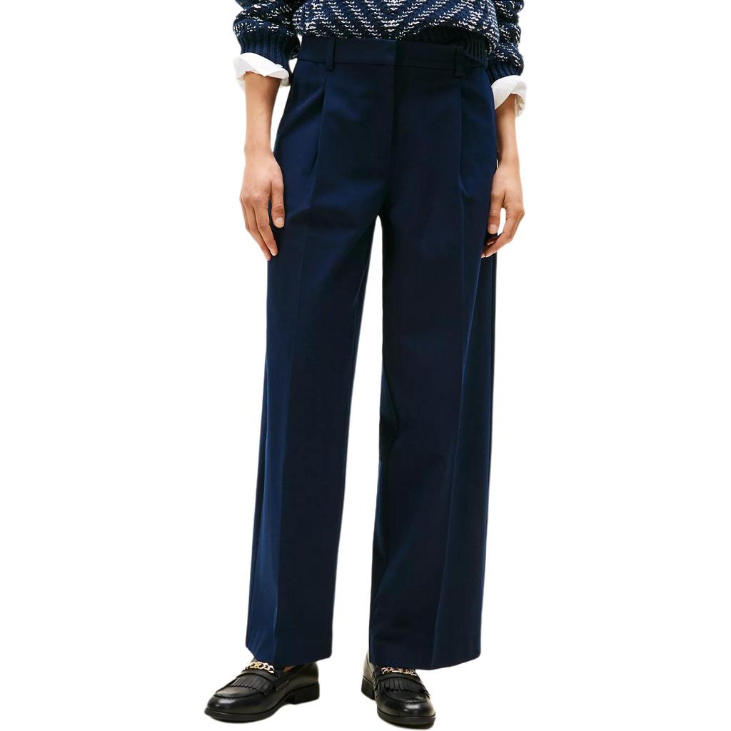 Tommy Hilfiger Slim Fit Wide Leg Soft Comfortable Solid Color Casual Pants Women Bottoms XW06061-0GY