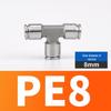 304 Stainless Steel Pneumatic Quick Connectors: High-Pressure Resistant Straight Reducer and Quick Connect Tee