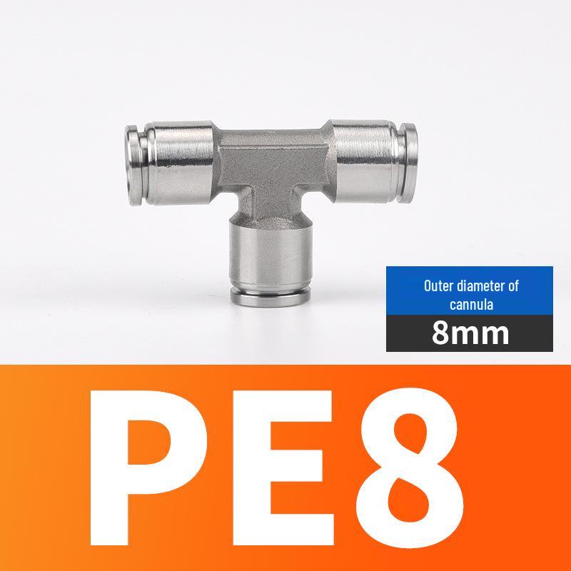304 Stainless Steel Pneumatic Quick Connectors: High-Pressure Resistant Straight Reducer and Quick Connect Tee