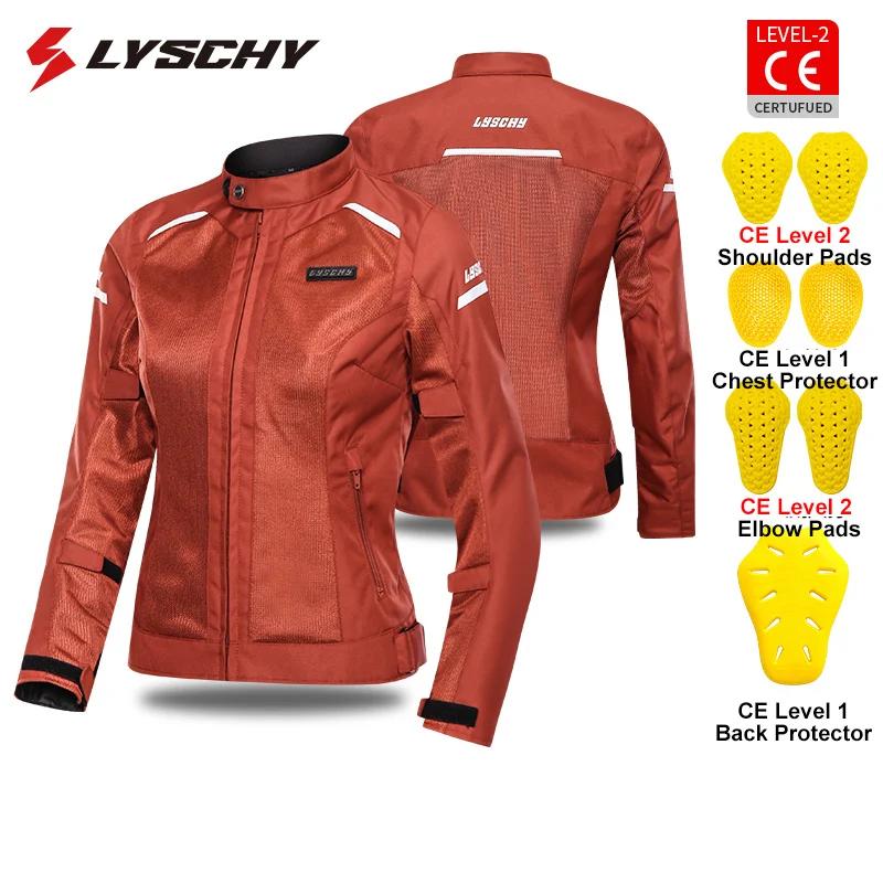 LYSCHY Motorcycle Jacket Pants Summer Mesh Breathable Motorbike Jacket Men Women CE2 Level Protective Anti-fall Motocross Jacket