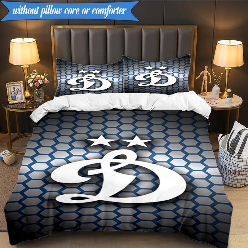 3PCS Dynamo Moscow Football Club Bedding Set 2D Printing (Includes 1 Duvet Cover + 2 Pillowcases Coreless), Bedroom decor,Fan gift