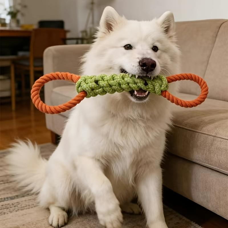 1 large, durable dog rope knot toy—a chew-resistant pet toy designed for dental care and outdoor play