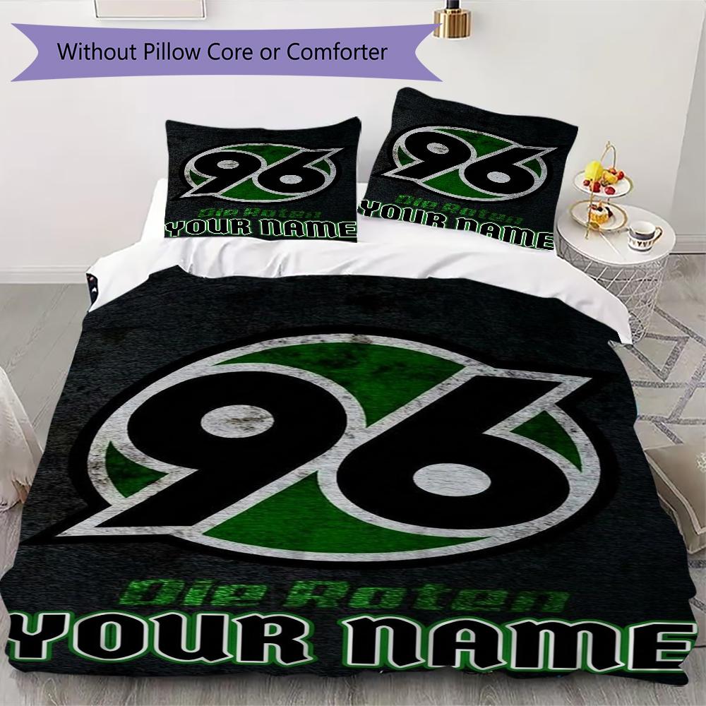 Custom Name Hannover 96 Pattern Bedding uilt Set uilt Cover Pillowcase Home Decoration Birthday Gift (1*duvet cover+2*pillowcase without core)