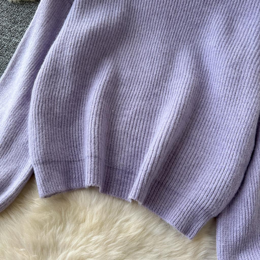 Autumn Casual Two Pieces Sets Women O-Neck Loose Knitting Top+Elastic Waist Large Swing Skirt Basic Korean Winter Sets