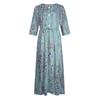 Damesmode Casual Print Revers Kraag Knoop 3/4 Mouw Kleding Bandjes Jurk