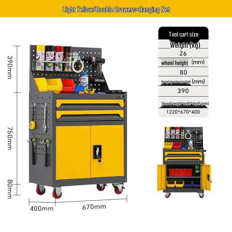 Mobile Tool Cart and Workbench for Auto Repair and Maintenance