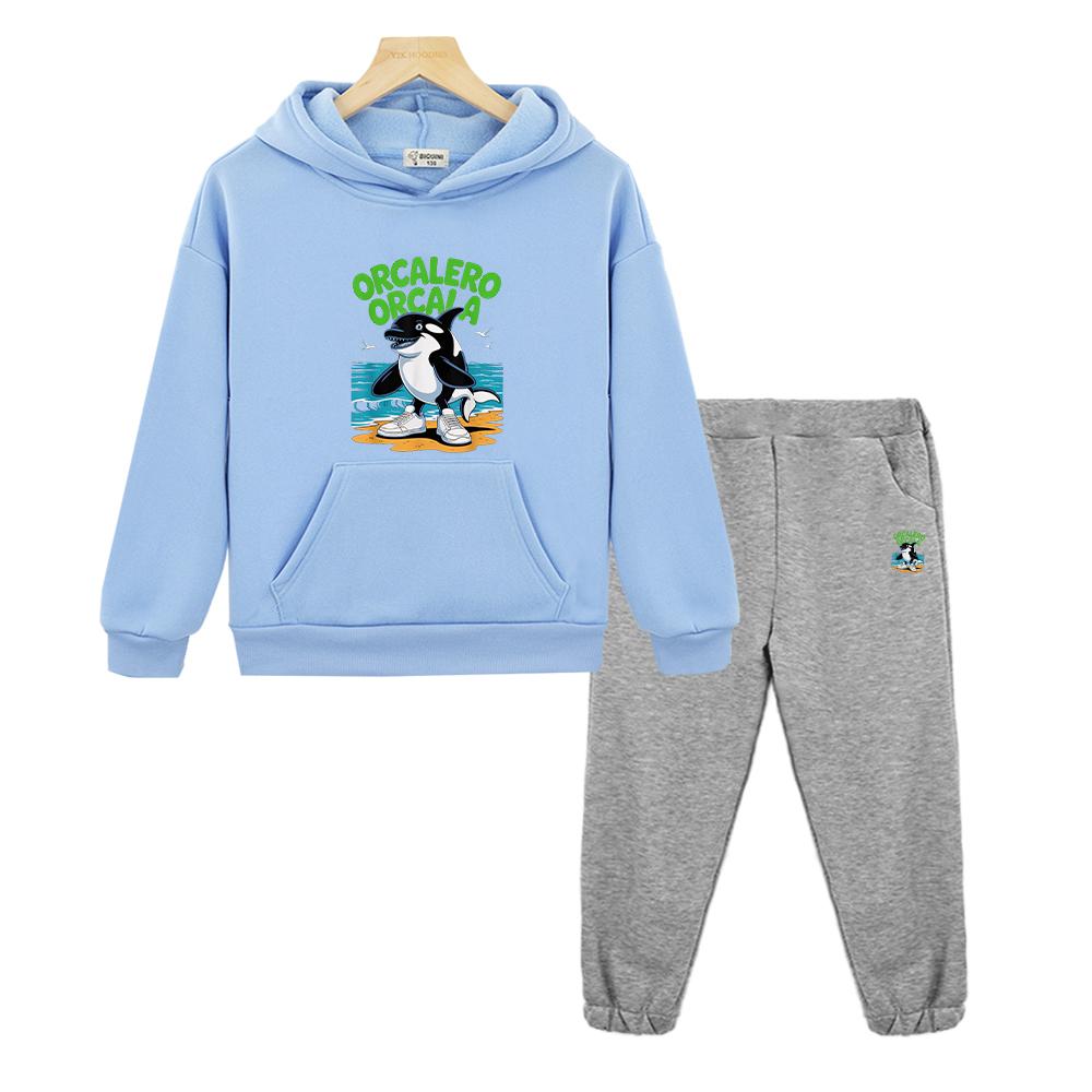 2pcs pullover+Pants boys girls Hooded Sets Italian Brainrot Autumn Anime hoodie Fleece Sweatshirt Jacket kids boutique clothes