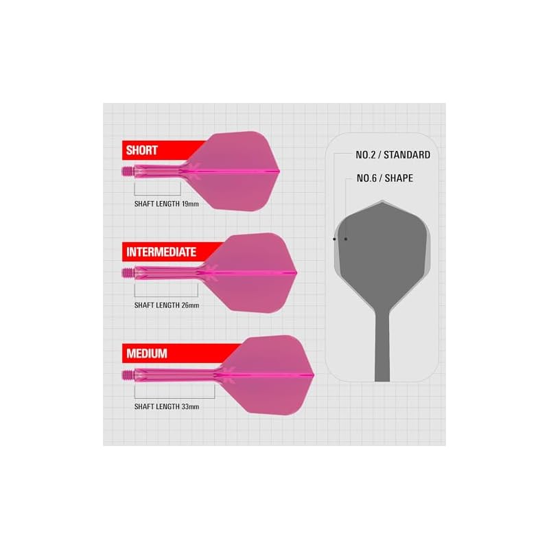 TARGET K-FLEX FLIGHT NEON SHAPE/NO6 (Neon Color Shape) (Pink, 26mm)