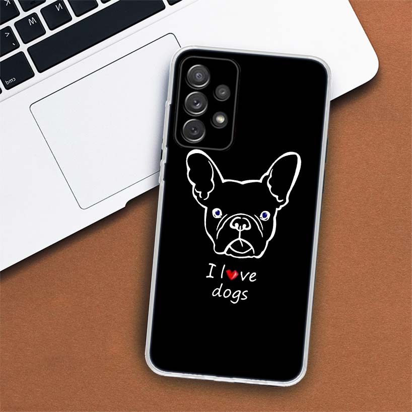 Etui na telefon Buldog Francuski Czarno-Białe Dla Samsunga Galaxy A53 A52 A73 A72 A12 5G A13 A22 A23 A32 A33 A02S A03S A42 A43 A50S Coque