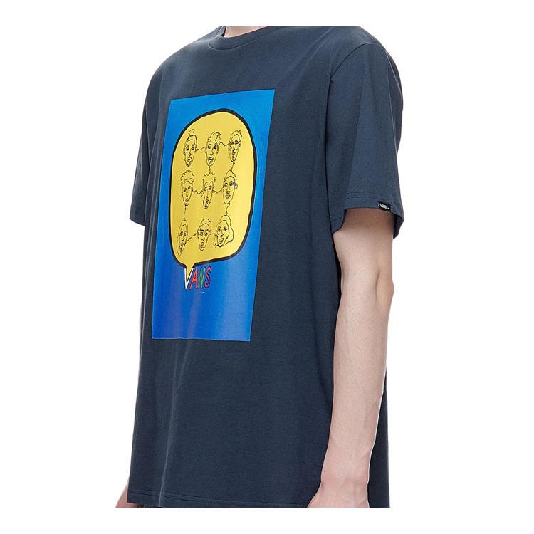 Vans T Shirts Unisex Blue Crew Neck Moderate Straight Fit VN0A4RATLKZ