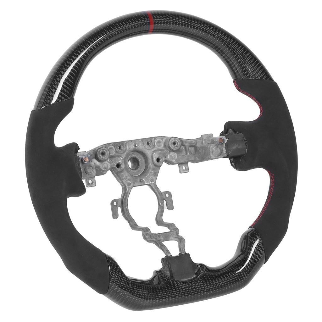 Carbon Fiber Steering Wheel Suede with Red Stitching Fit for Nissan 370z 2009-2020