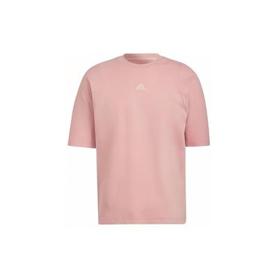 Solid Logo Print Casual Crew Neck Short Sleeve T-Shirt Men Tops Light-Pink HB6598