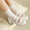 Size 34-48 Lolita Women Mary Jane Shoes Pumps Platform Chunky Heel Gothic Pumps With Bow Cute Uniform Dress Shoes For Women