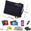 Lockable Document Pouch Durable Oxford Satin Zippered Security Bag for Passport Notary Storage Reinforced Double Layer Organizer