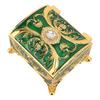 Vintage Emaille Schmuckschatulle   Rechteckige Form   Innenfutter Schmuckaufbewahrungsbox für Mädchen