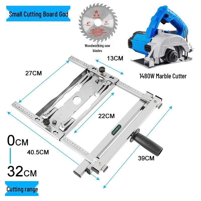 Handheld Marble Cutter: Multi-Function Woodworking Saw with Base Plate and Positioning Bracket
