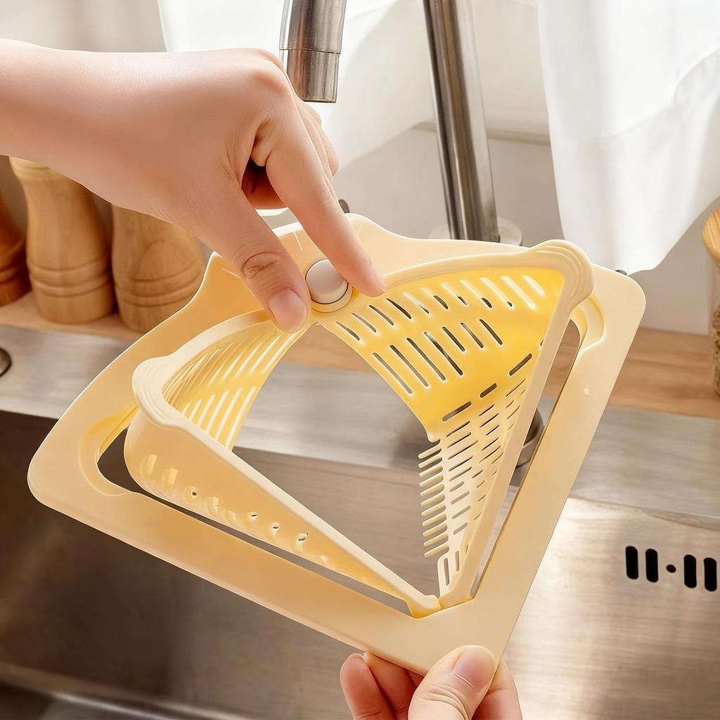 Magnetic Drainage & Filter Basket Sink Drain Basket Magnetic Sponge Holder Anti-Clog Corner Sink Strainer Kitchen Food Catcher