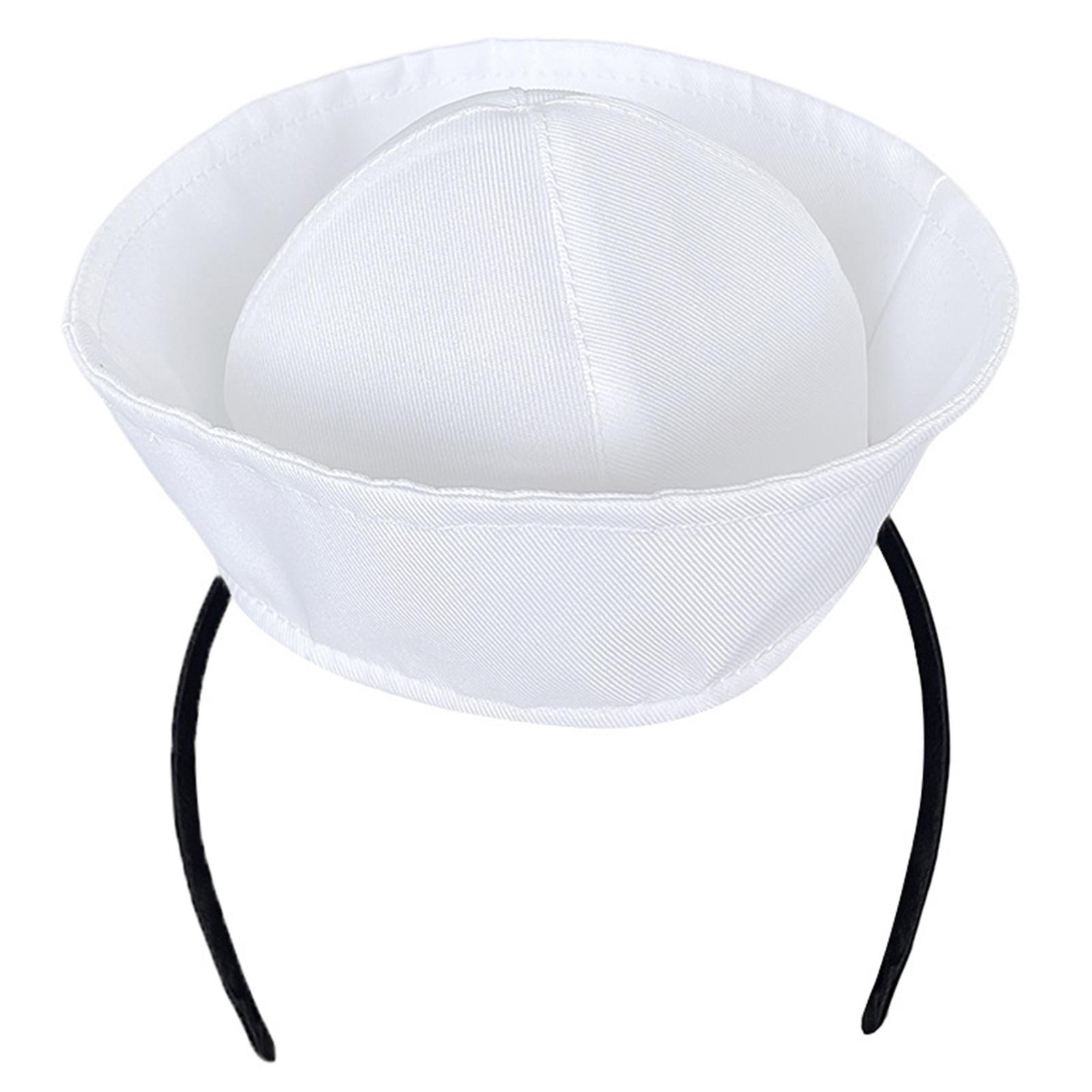 

Captain Hat with Hair Hoop Costume for Women Men Teenagers for Sailor Party Decoration Costume Cosplay Dress-up білий