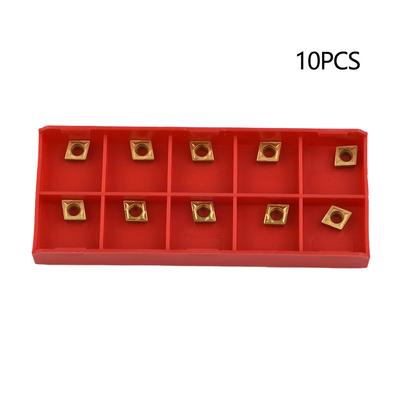 10PCS Carbide Inserts Blade CNC Lathe Tools External Turning Tools CCMT060204-HM YBC251 Lathe CNC Insert For Turning Tool