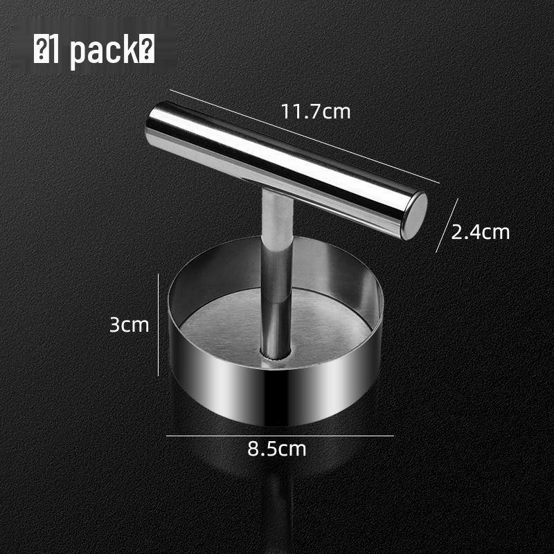 Stainless Steel Meat Press: Beef Patty, Shrimp Cake, Round Steak & Fried Egg Mold