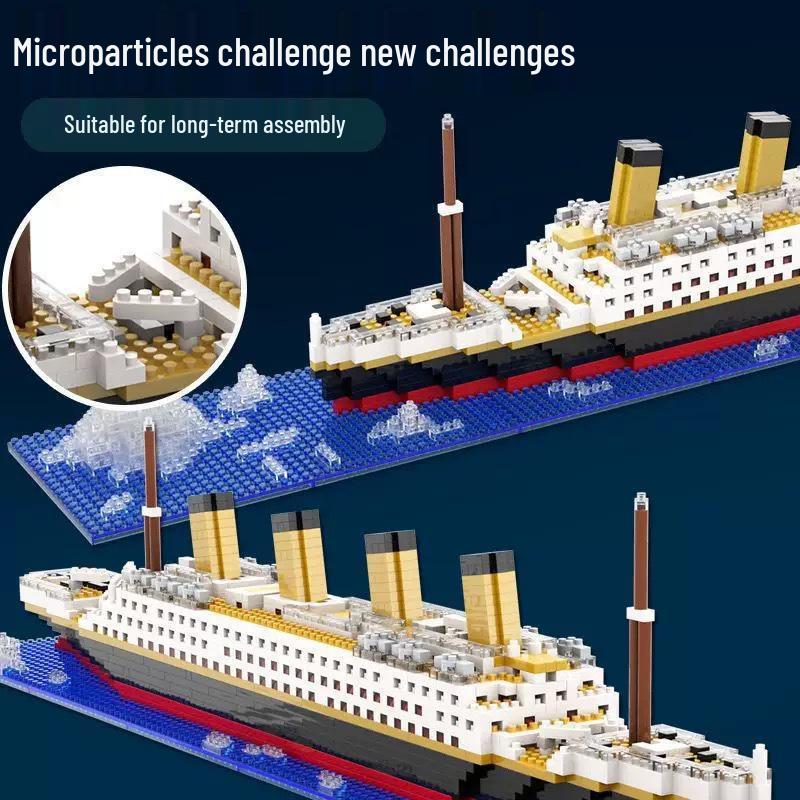 Titanic Large Building Blocks Model: High-Difficulty Giant Ship Toy
