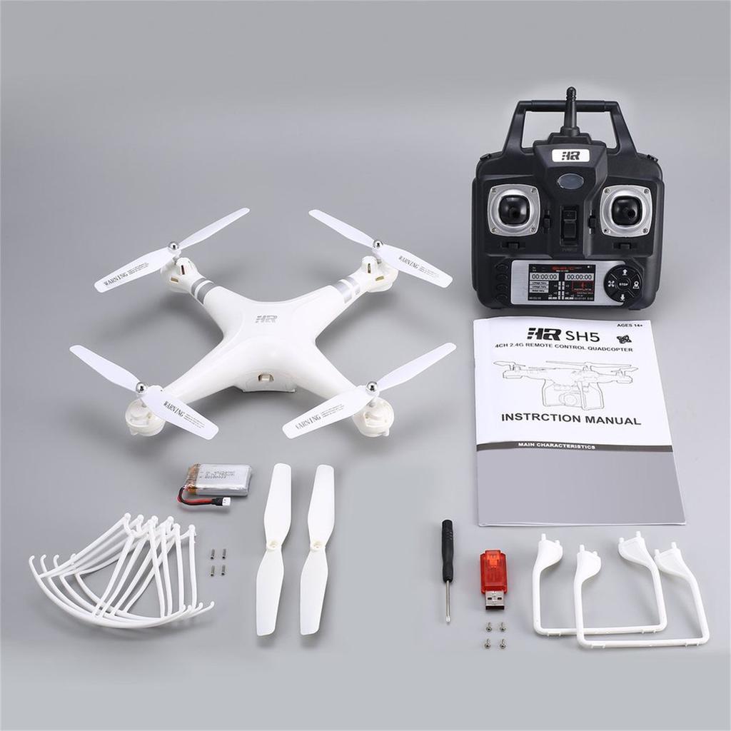 SH5H 2.4G FPV Drones RC Quadcopter with 3 Batteries 720P WiFi Camera Live Video Altitude Hold Headless Mode One Key Return Thress Batteries Black