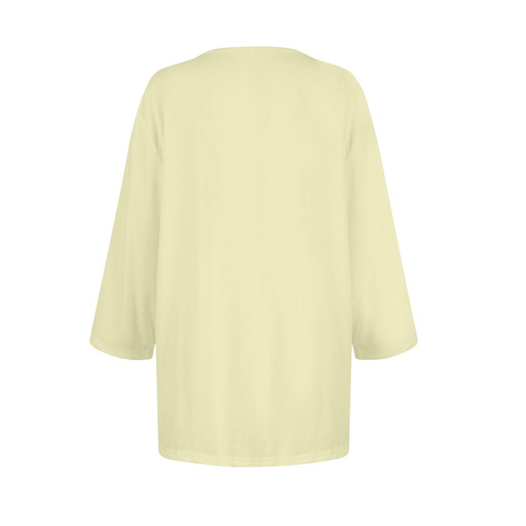 Women Cute Print Tees Blouses Casual Plus Size Basic Tops Pullover For 3/4 Sleeve Shirts