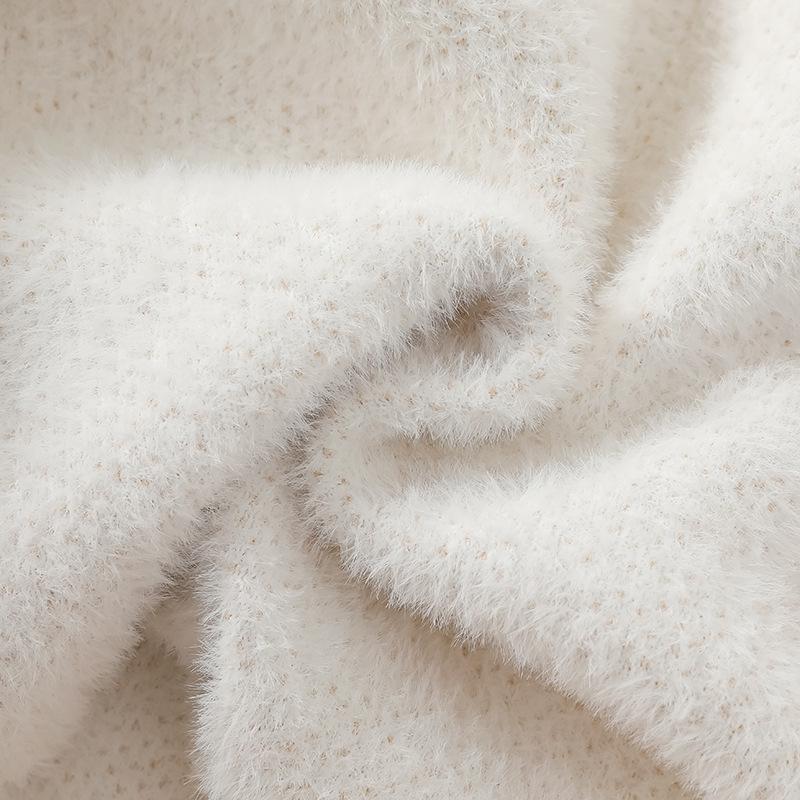 Men's Plush Half-High Collar Sweater, Fleece Knitwear, Thickened Warm Base Layer, Cross-Border Knit Sweater