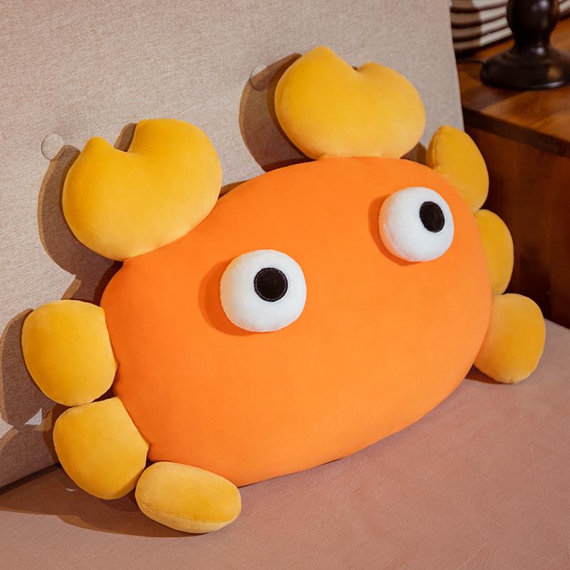 Non-Toxic Cartoon Big Eyes Crab & Lobster Plush Toys Underwater Animal Cute Plushie Chair Sofa Cushion Decor Toy Throw Pillow Gifts