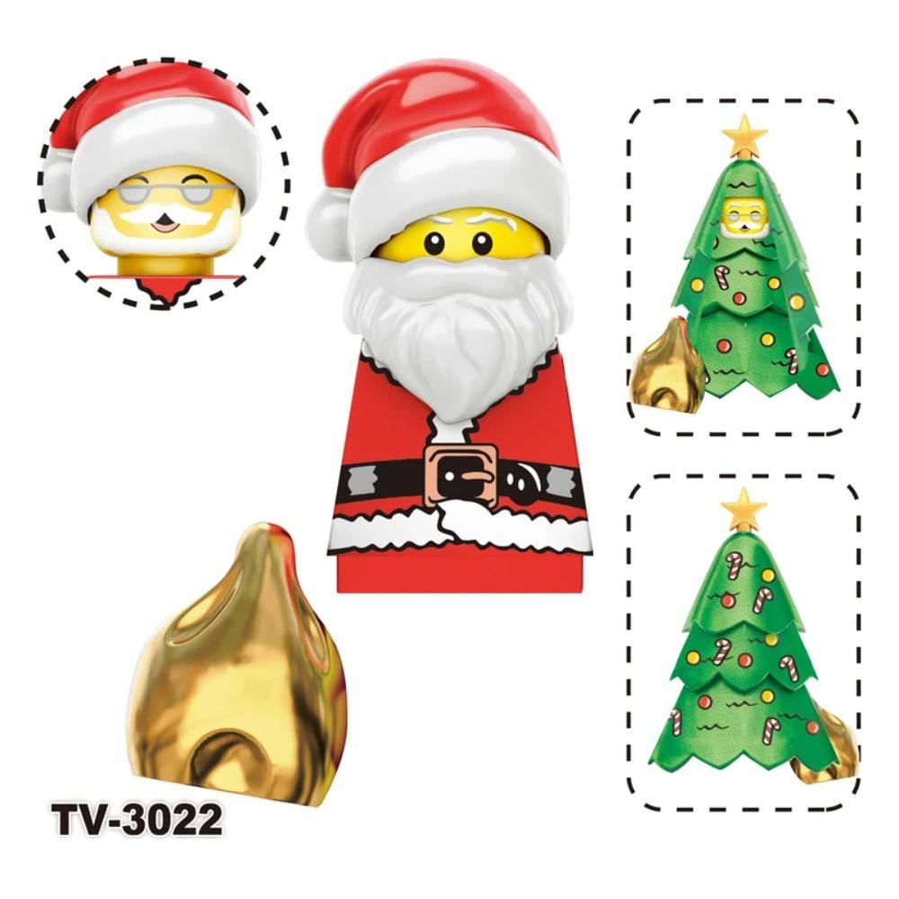 Winter City View Merry Christmas Decoration Flower Wreath Building Blocks House Home Santa Claus Figures Snow Window Bricks Toys