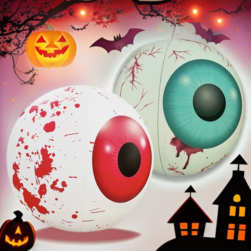 Inflatable LED Luminous Ball Halloween Decorations Party Supplies Scary Bloodshot Halloween Eye Ornaments Halloween Decorations