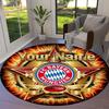 FC Bayern Munchen Custom Name Round Area Rug,Carpet Rug for Living Room Bedroom Sofa Playroom Decor,Non-slip Floor Mat