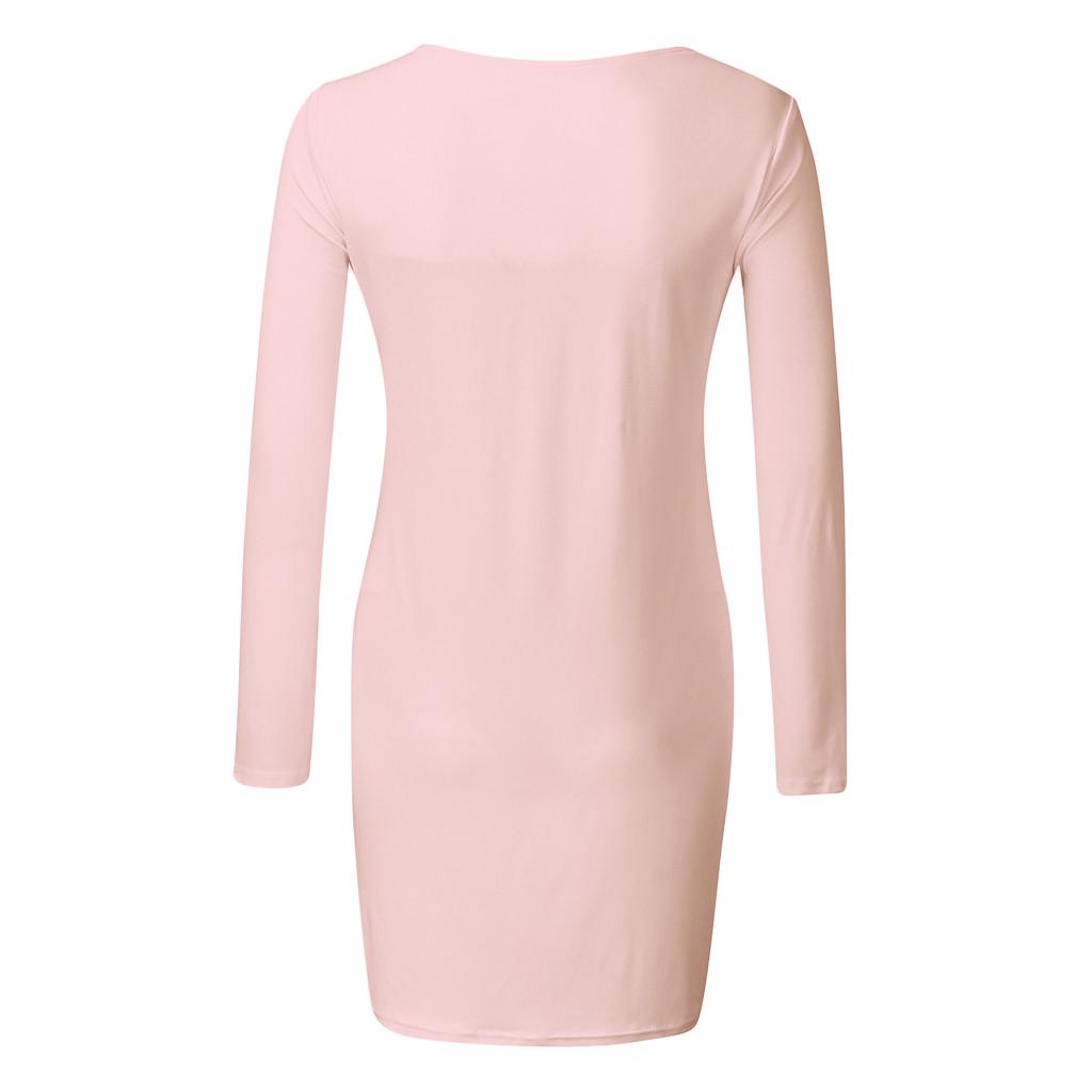 Women Pregnant Maternity Long Sleeve High Elastic Soft Dress