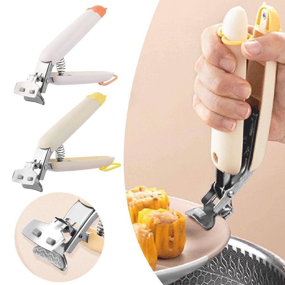 Durable Silicone Anti Scalding Clip Gripper Non-slip Meal Bowls Tongs Save Effort Kitchen Pot Bowl Clip Kitchen Supplies