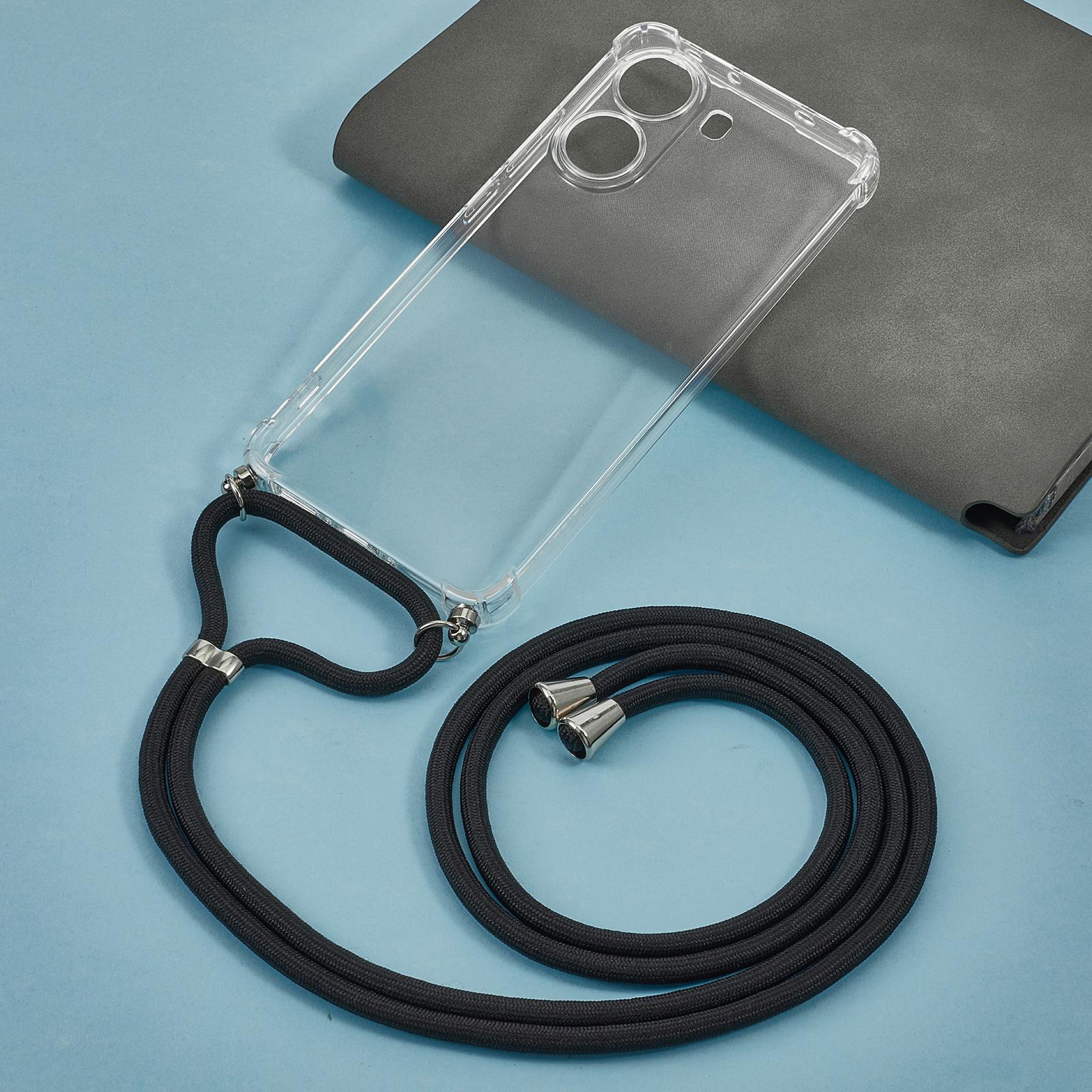 

For Xiaomi Poco X7 Pro 5G/Redmi Turbo 4 5G Case Reinforced Corner TPU Clear Phone Cover with Lanyard Type A