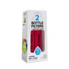 DAFI Water Filter for Water Filter Bottles, Activated Carbon Filter, 2 Cartridges + 1 Cap [Japan Specification, Official Japanese Product] (Red)