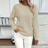 Dame Rundhalset Strikket Sweater