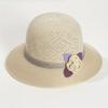 Fashion Fisherman Hat Summer Hollow Hat Ladies Flowers Pearl Basin Hat Travel Hat Wind Rope Hat