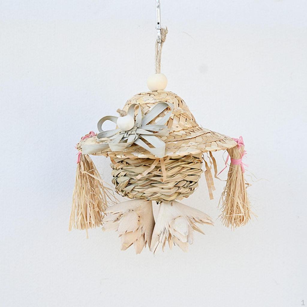 Bird Chewing Toy,Parrot Cage Bite Tearing Wooden Hanging Parrot Toy,Pecking for Budgies,Conures