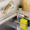 Kitchen Sink Sponge Holder Stainless Steel Sink Caddy Drain Rack for Soap Sponge Brush Dishcloth Counter Organizer