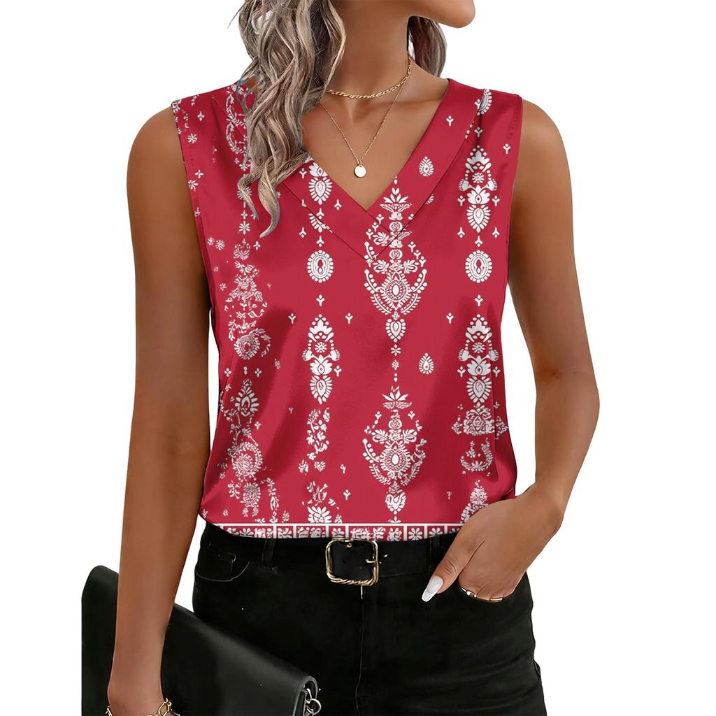 Women's Fashionable Casual Retro Striped Print Tank Top