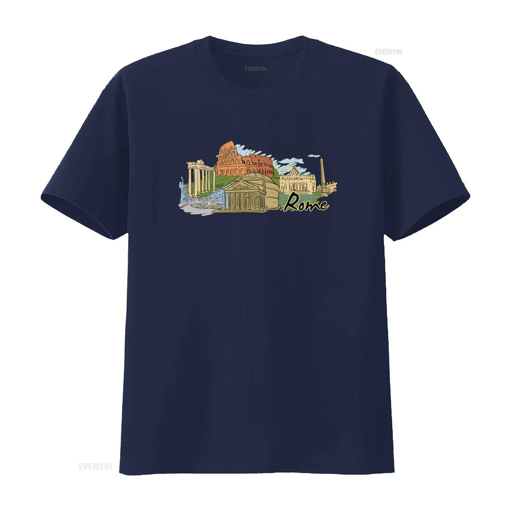 Rome Landmarks T Shirt Colosseum Roman Forum St Peter Basilica Pantheon Piazza Venezia Perfect for Travel Lovers vintage
