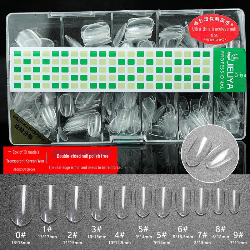 

Ультратонкий накладной ноготь с длинной лесенкой ручной работы