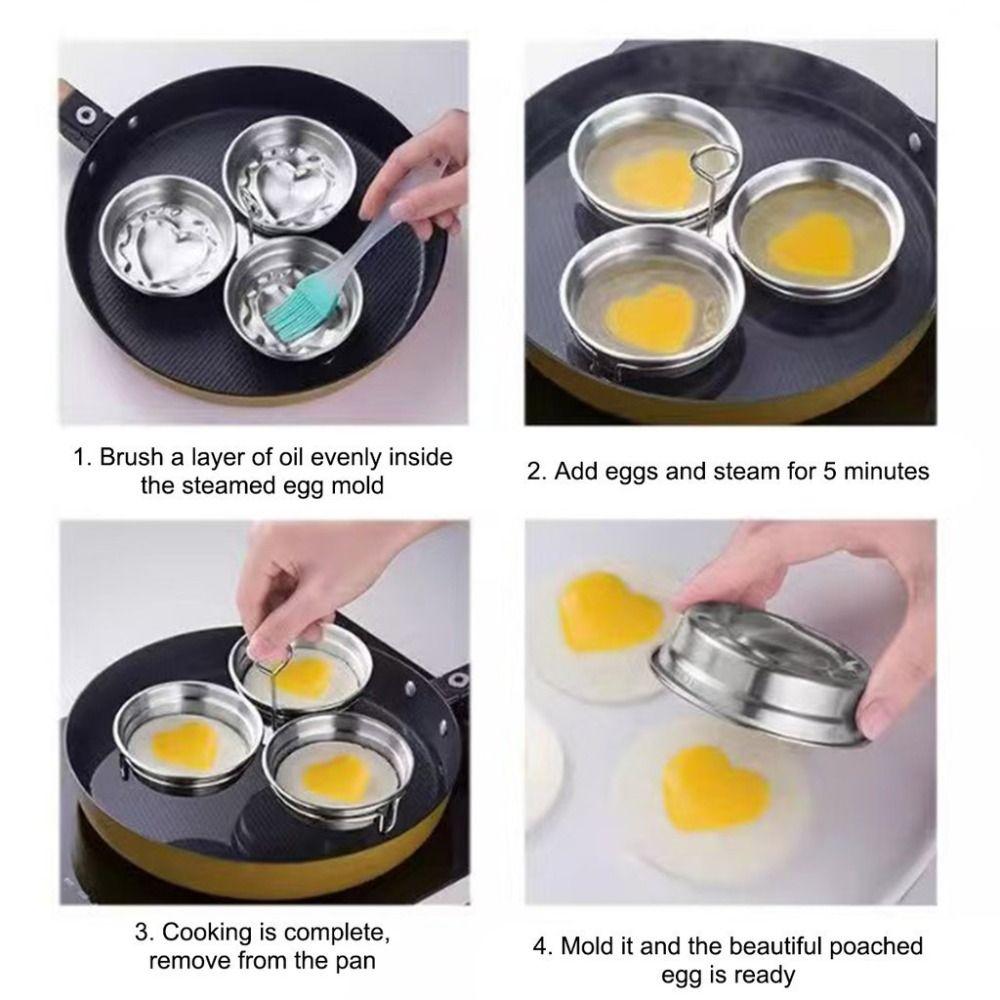 3-in-1 Egg Steamer Heart-Shaped Boiled Egg Artifact Durable Egg Cooker  Kitchen Cooking Tool