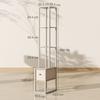 Floor Lamp with Shelves, LED Column Modern Standing Lamp with Fabric Drawer, Adjustable Brightness, Foot Switch for Living Room, Bedroom, Office, Oak
