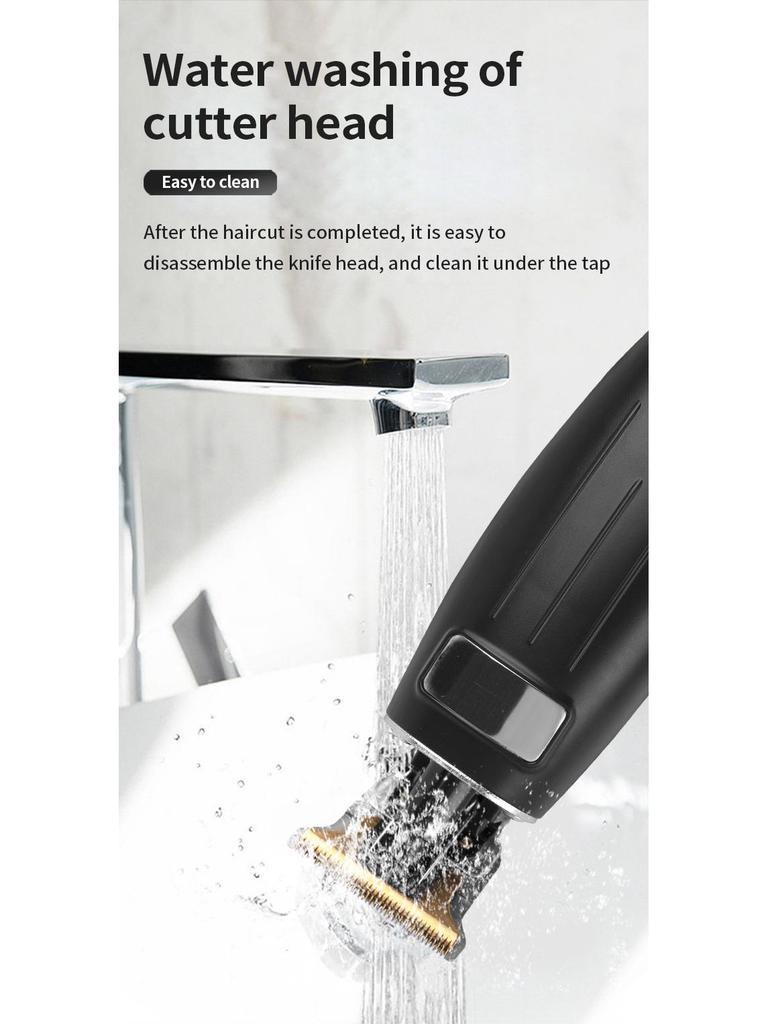 USB Rechargeable Electric Hair Clipper, Retro Oil Head, Gradient White, 0 Blade for Hairdressing & Shaving.