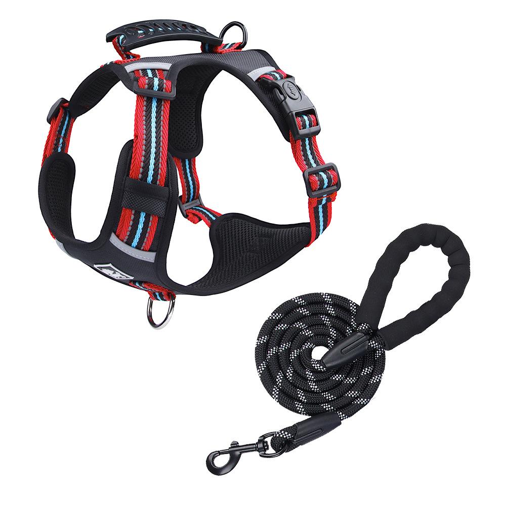 Luxury Grade Tactical Pet Dog Harness No Pull Adjustable Reflective Handle Heavy Duty Breathable Vest for Small Dogs Walking (Rose Red,Xs) розы красного